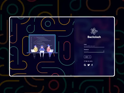 Online IDE Login screen in Darkmode UI Concept adobe xd art clean coding darkmode design figma illustration invison login minimal programming sketch ui ux web