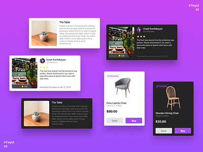 TinyUI #5 buy card cards catalog comment product ratings review shop web design