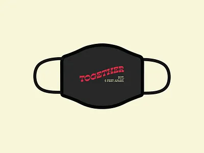 Design For Good Face Mask Challenge - "Together (Kinda)" badge branding covid design face mask flat lettering logo mask minimal type typography vector