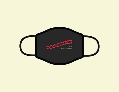 Design For Good Face Mask Challenge - "Together (Kinda)" badge branding covid design face mask flat lettering logo mask minimal type typography vector