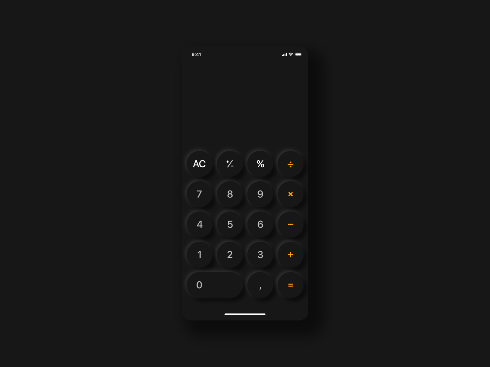 Mobile app - Calculator 🧮 adobe calculator design mobile motion neumorphic neumorphism phone app principle sketch ui ux