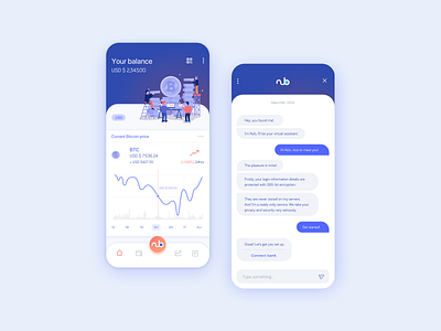 Nub - cryptocurrency app app appdesign clean colour design gradient illustration ui ux