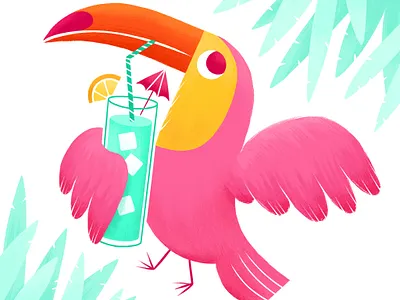 Tipsy Toucan animal illustration character character illustration cocktail cute illustration flat illustration fun illustration illustration illustration art illustration artist illustration digital illustrator toucan tropical bird