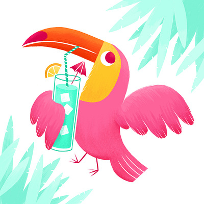 Tipsy Toucan animal illustration character character illustration cocktail cute illustration flat illustration fun illustration illustration illustration art illustration artist illustration digital illustrator toucan tropical bird