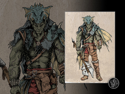 Half-Orc Dragon-Slayer adobe art artwork character character design color concept design digital digital art drawing game hand drawn illustration ink paper photoshop rpg tabletop