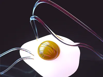 Yolk's Always The Best Part 3d art abstract c4d eggs illustration