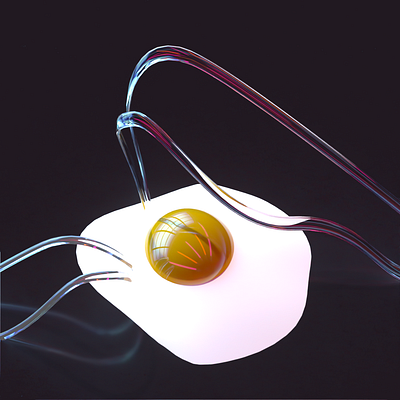 Yolk's Always The Best Part 3d art abstract c4d eggs illustration