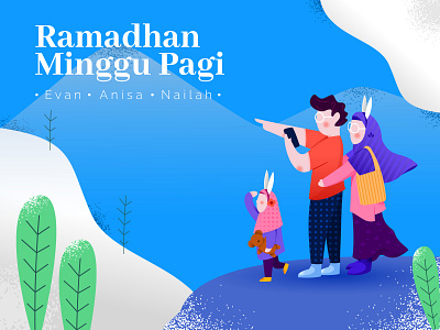 Sunday Morning on Ramadan design family flat design gradient graphic design illustration illustrator morning muslim ramadan sunday ui vector vectorart