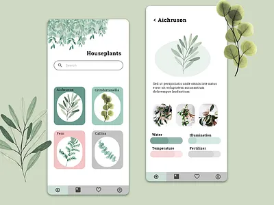 Plants App app app design flourish flower green growing mobile plant plant illustration