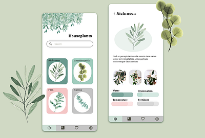 Plants App app app design flourish flower green growing mobile plant plant illustration