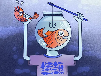 Fish Fishing Fish fish fishing illustration procreate procreate art procreateapp underwater