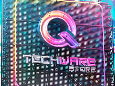 Qtechware neon sign 3d art design