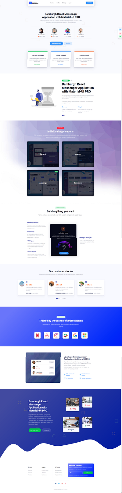 Messenger Landing Page admin dashboard admin dashboard template admin template bootstrap ui kit branding design elements html5 illustration reactjs