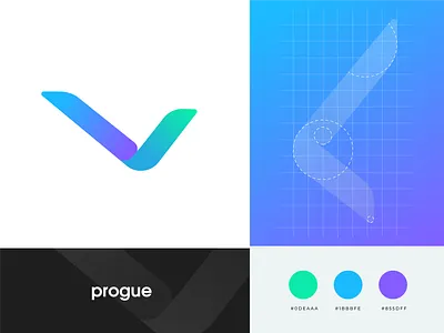 progue logo adobe illustrator brand brand design brand identity branding design gradient gradients logo logo design logodesign logotype minimal sports branding sports logo