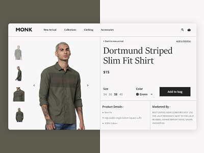 Monk Online Clothing 2d adobe xd app community design designer ecommerce feed learn minimal mobile design mobileui news typography ui ux vector web website