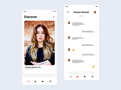Dating Application, Chat app dating design hdc interface ios iphonw minimal ui