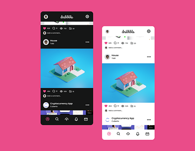 Dribbble Redesign - Mobile app design dribbble flat mobile mobile ui ui