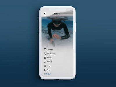 Daily UI challenge | 007 | Settings bluedesign dailyui design diving photography settings ui ui