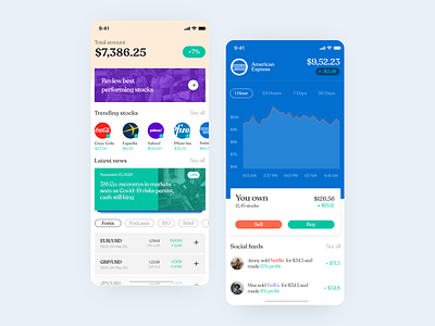 Online Share / Stock Trading App app app design banking banking app branding buy stock dailyui design fintech invest investment ios ios app mobile app mobile ui money app typogaphy ui uiux vintage