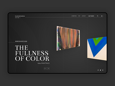 Museum Landing Page concept design dribbble shot guggenheim museum sketch ui webdesign