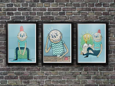 ILLUSTRATIONS SET blue character character design graphic design illustration ink vector