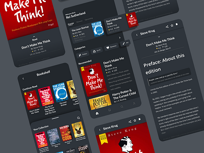 Reading App Dark Mode app book books dailyui dark dark app dark mode dark theme dark ui design read reading ui ux