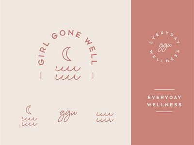 Girl Gone Well branding logo moon waves wellness