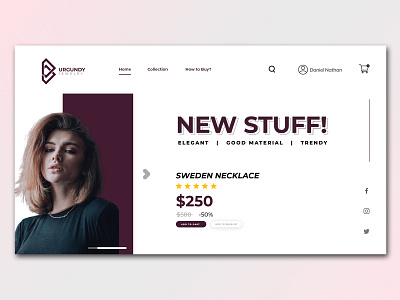 Burgundy Jewelry Web Design design ui ux web