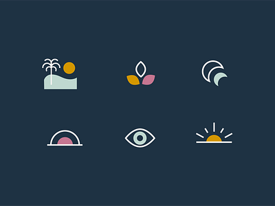 Wellness icons beach icons nature wellness