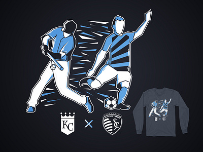 Royals x Sporting KC Longsleeve Tee baseball branding design illustration kansascity kc mlb mls soccer sports vector