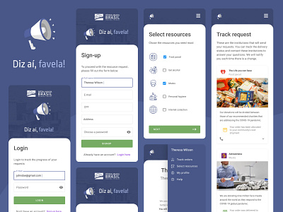 Diz aí, favela! app covid covid19 interaction design mobile mobile app resource request ui ux