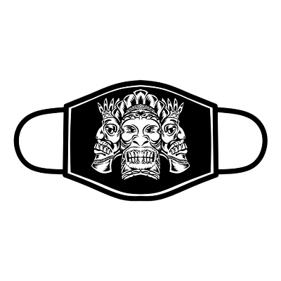 Tiki mask to fight the Corona virus african artwork awesome design blackandwhite corona coronavirus covid covid19 creative design face mask huawei illustration illustration design mascot mascot logo mask mask design silhouette stayhome tiki mask