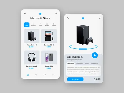 Microsoft Store APP Concept design lightui microsoft microsoft store ui uiux userexperience userinterface ux xbox xbox series x