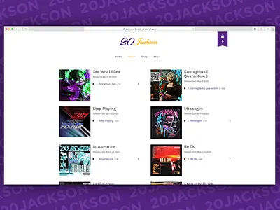 20 Jackson // Website Development 20jackson design music sisivisual ui ux web development website website concept website design websites
