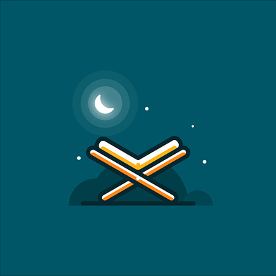 Quran in Night Sky design flat illustration minimal muslim quran ramadan vector