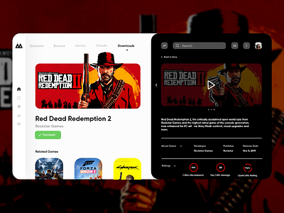 Gaming Store Concept - Freebie app dashboard dashboard design dashboard ui design game gaming gaming app gaming website online platform red dead redemption rockstar streaming service ui uiux videogame web interface web service webdesign