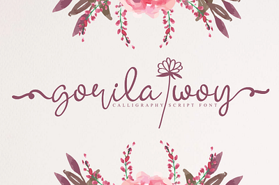 gorila woy font andikastudio branding calligraphy classy display elegant fashion feminine handwriting invitation lettered letterhead ligature product script signature stylisth wedding