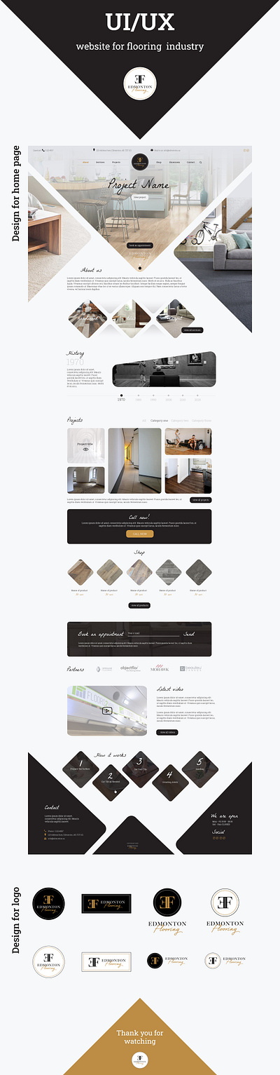 UI/UX website for flooring company adobe photoshop brand brand identity branding creative idea custom design flooring flooring website floors idea pixel perfect research tile ui ux website design wireframe