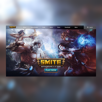 SMITE - Landing Page adobe adobe xd flat game homepage landingpage login smite videogame website