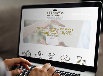 Godfrey Mitchell branding brochure design bronx bussinesscards design graphic design hiremarthalynnlaskie illustration logo logo design marketing new york city print public adjuster public adjuster typography website yonkersagency