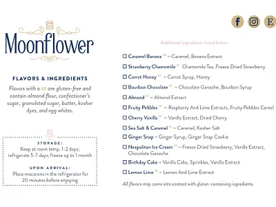 Moonflower Macarons become impressive branding contractor cookies design graphic design hiremarthalynnlaskie logo logo design luxury brand macarons typography yonkers yonkersagency