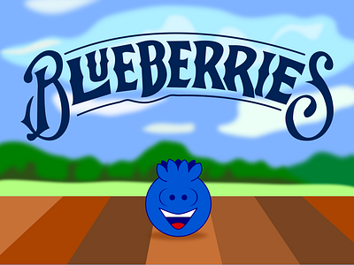 Blueberries branding cartoon character design graphic illustration mascot typography