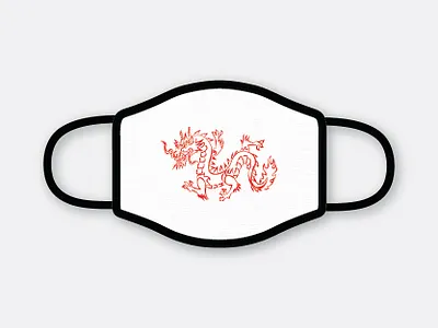 Design For Good Face Mask Challenge adobe illustrator chinese chinese dragon design dragon illustration illustration art mask masks organic organic art texture vector vectorart