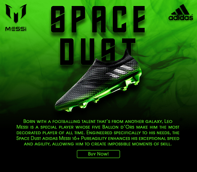 Adidas Messi 16+ Pureagility Space Dust adobe photoshop advertising advertisment app design logo photoshop ui web