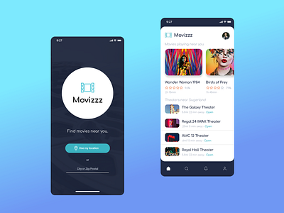 Movizzz App app concept design mobile ui ux