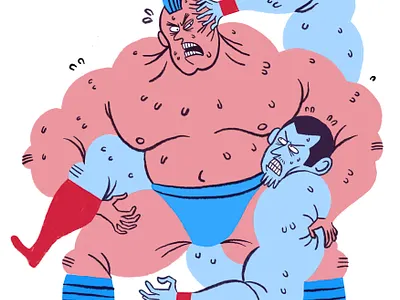 Wrestlers No. 3 character illustration illustration procreate wrestling