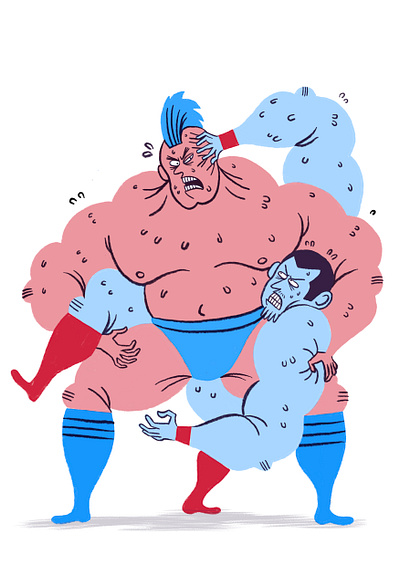 Wrestlers No. 3 character illustration illustration procreate wrestling