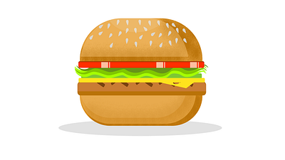 Craving for burger flat flatdesign flatillustration food food illustration grain brush illustration vector