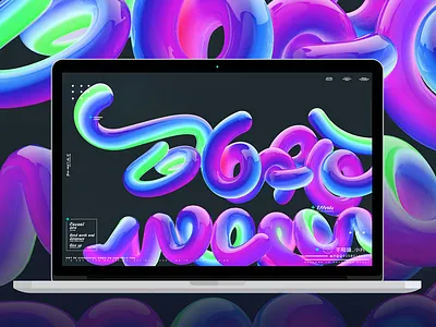 Neon text c4d illustration ui 图标 插图 设计
