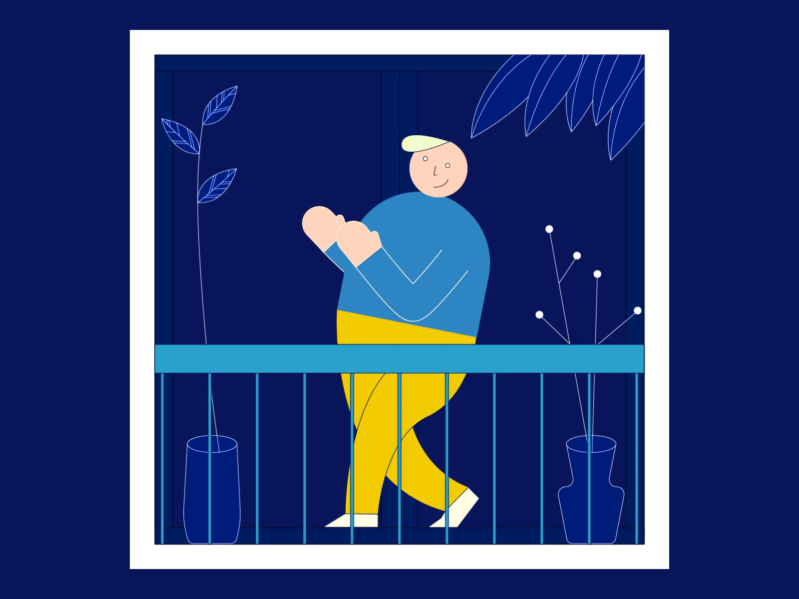 Clapping In Balcony for Essential workers! abstract design animation 2d art balcony cheerful clapping digital art essential worker flat design flat illustration geometric art illustration loop loop animation motion design motion graphics motiondesigner vector illustration vectorart visual design